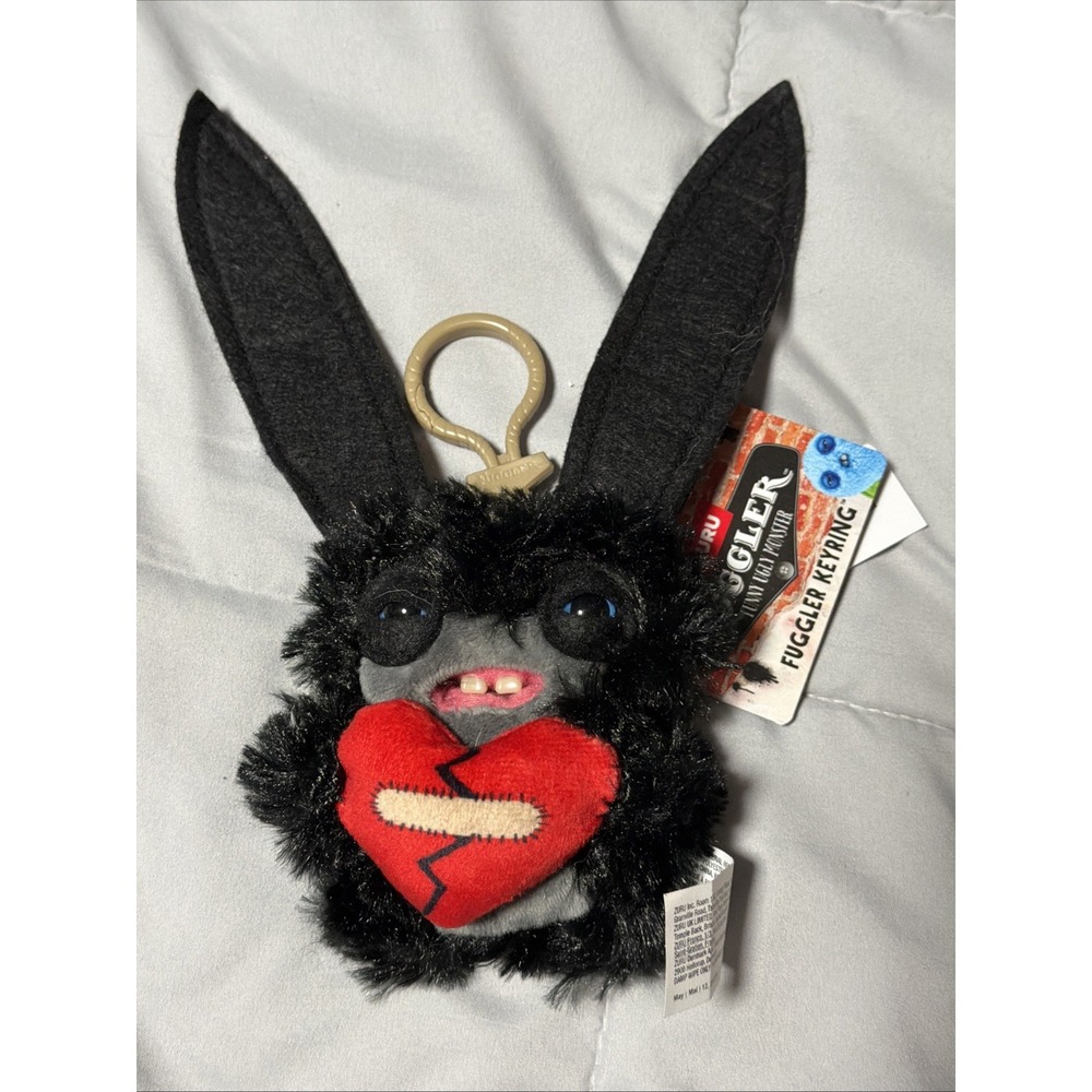 Fuggler Keyring Funny Ugly Monster Zuru Spin Addo LoveFuggs Lord Long Ears Black